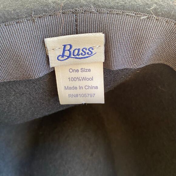 G.H. Bass & Co. Women's 100% Wool Black Hat Wide Brim Fedora Ribbon One Size - Picture 8 of 9